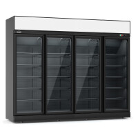 TIEFKÜHLSCHRANK 4 GLASTÜREN SCHWARZ INS-2060F BL