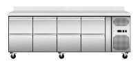 K&uuml;hltisch mit 8 Schubladen mit Aufkantung, Umluft, 223x70