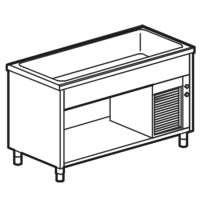 K&uuml;hlwannen-Element 3x GN 1/1 auf offenem Schrank,...