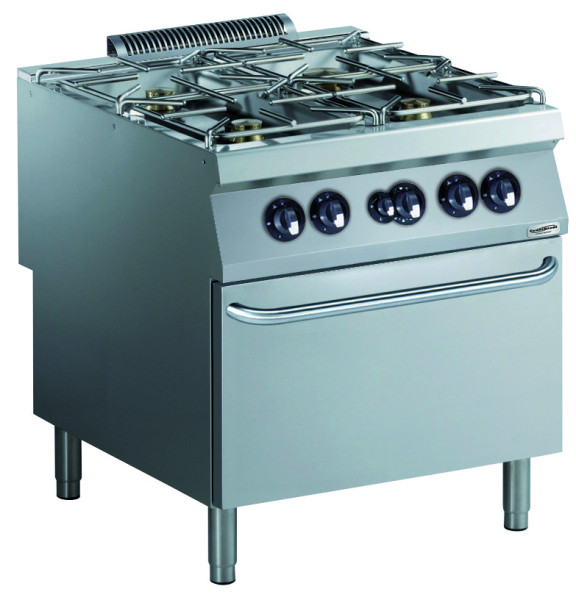 PRO 900 GASHERD 4 BR. MIT GAS BACKOFEN